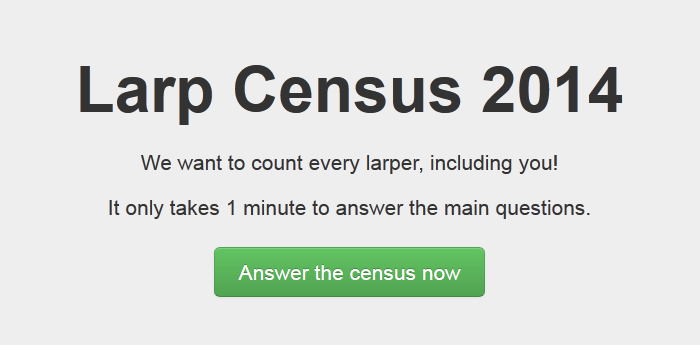 Larp census 2014 - How many larpers in the world ?